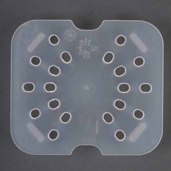 Yarı Saydam Polipropilen Bir Bölü Altı Boy Dip Süzgeç GN 1/6 16,2x17,6 cm