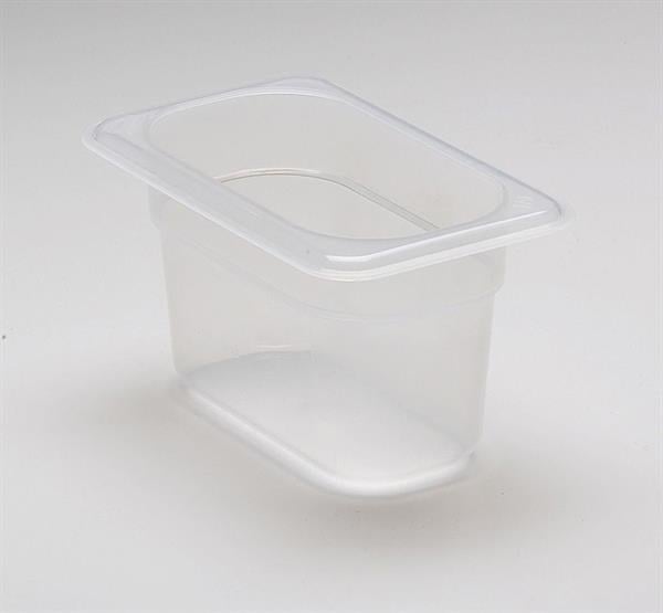 Yarı Saydam Polipropilen Bir Bölü Dokuz Boy Küvet GN 1/9 10,8x17,6 cm