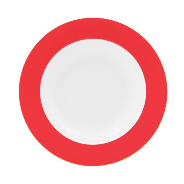 Porselen Kırmızı Çukur Tabak 22Cm    