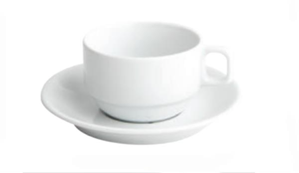 Porselen Bella Beyaz Tabaklı Çay Fincanı