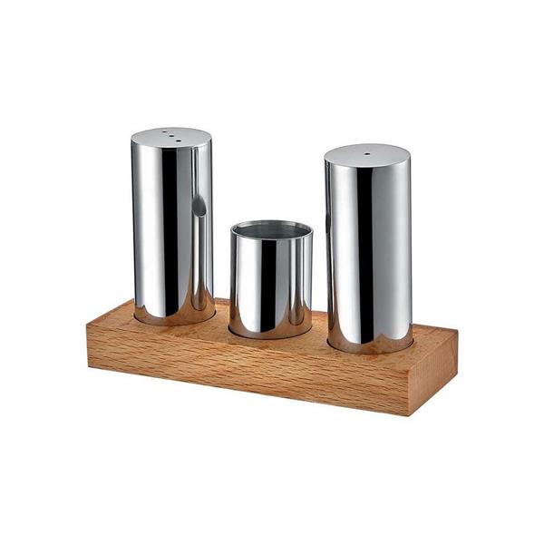 Ahşap Standlı 3'lü Tuzluk Takımı