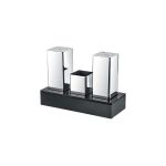 Pleksi Standlı Dikdörtgen 3'lü Tuzluk Takımı