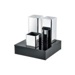 Pleksi Stand Kare 3'lü Tuzluk Takımı