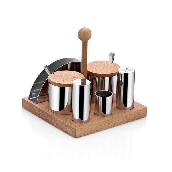 Ahşap Standlı 6'lı Tuzluk Takımı