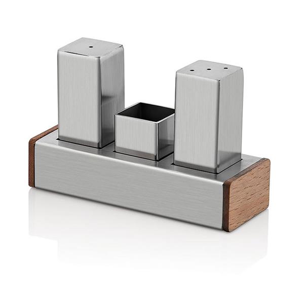 Üçlü Kare Tuzluk Takımı Mat