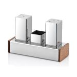 Üçlü Kare Tuzluk Takımı Parlak