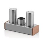 Üçlü Yuvarlak Kalın Tuzluk Takımı Mat