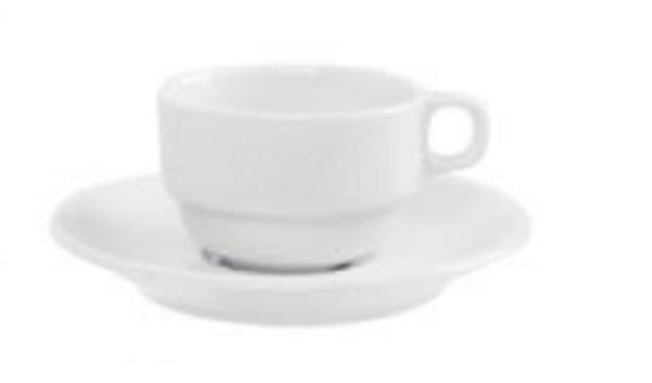 Porselen Lara Beyaz Tabaklı Kahve Fincan
