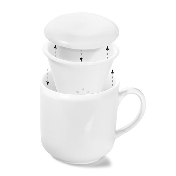 Porselen Süzgeçli Bitki Çayı Fincanı