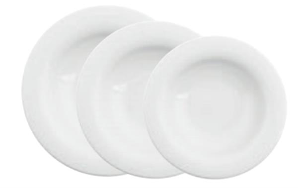 Porselen Lara Beyaz Çukur Tabak 25Cm  