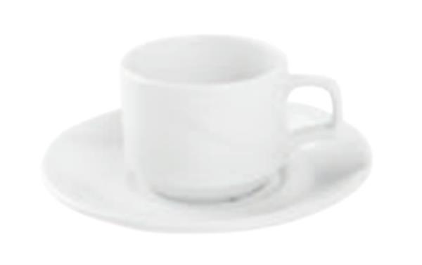 Porselen Troy Beyaz Tabaklı Kahve Fincan