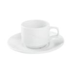 Porselen Troy Beyaz Tabaklı Kahve Fincan