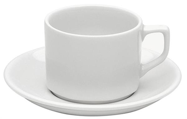 Porselen Lebon Beyaz Tabaklı Çay Fincanı