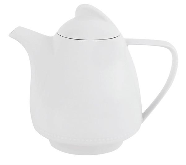 Porselen Collet Beyaz Kapaklı Kahvedanlı