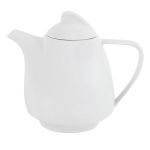 Porselen Collet Beyaz Kapaklı Kahvedanlı