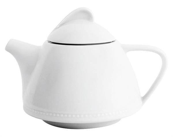 Porselen Collet Beyaz Kapaklı Demlik Tak