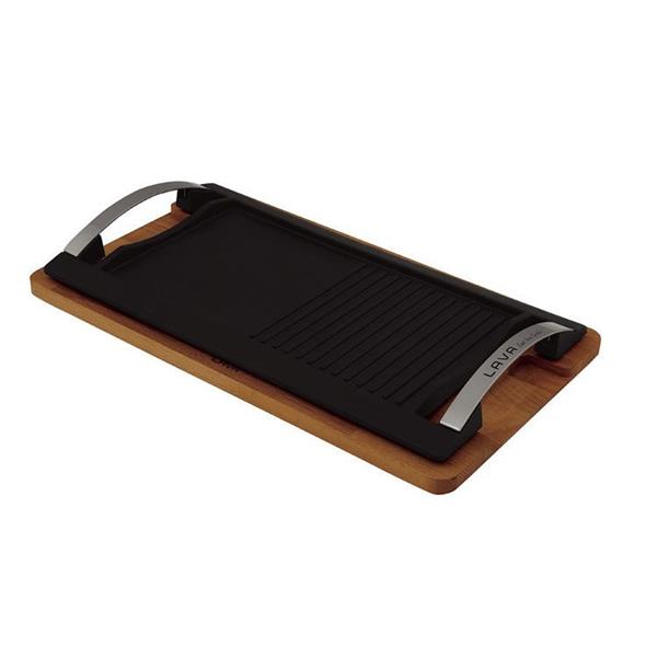 Paslanmaz Metal Kulplu Ahşap Altlıklı Tava, Hibrit