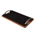 Paslanmaz Metal Kulplu Ahşap Altlıklı Tava, Hibrit