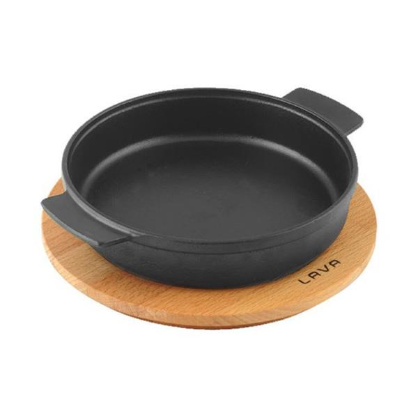 Ahşap Altlıklı Döküm Demir Güveç Kabı