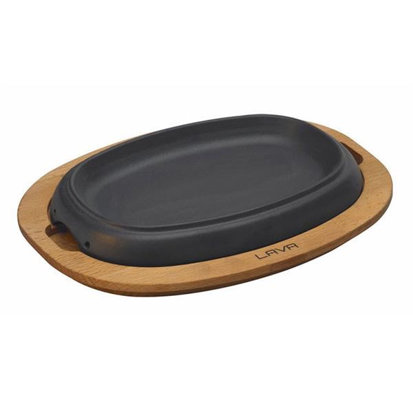Ahşap Altlıklı Oval Döküm Demir Hot Plate