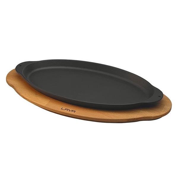 Döküm Ahşap Altlıklı Demir Balık Tavası