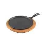 Ahşap Altlıklı Yuvarlak Pizza / Krep / Pankek, Metal Saplı Tava