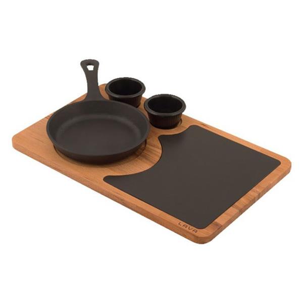 Yuvarlak Saplı Tava, Ahşap ve Porselen Servis Plakası