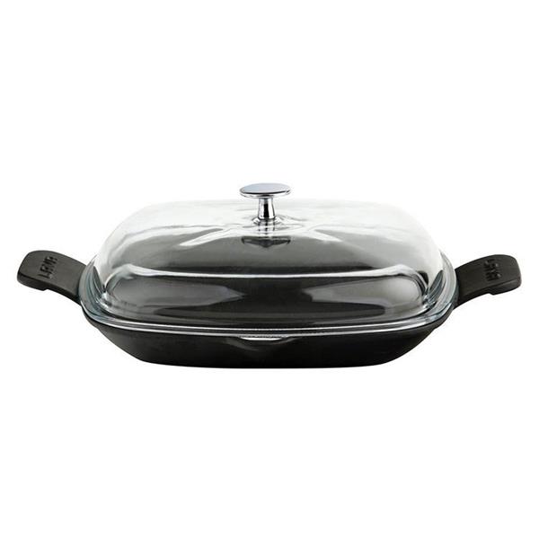 Cam Kapaklı Düz Zeminli Döküm Demir Tava