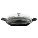 Cam Kapaklı Düz Zeminli Döküm Demir Tava