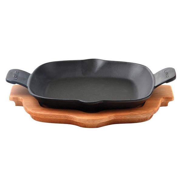 Ahşap Altlıklı Döküm Demir Kızartma Tavası