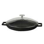 Cam Kapaklı Yuvarlak Izgara Tava