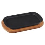 Ahşap Altlıklı Döküm Demir Servis Tabağı