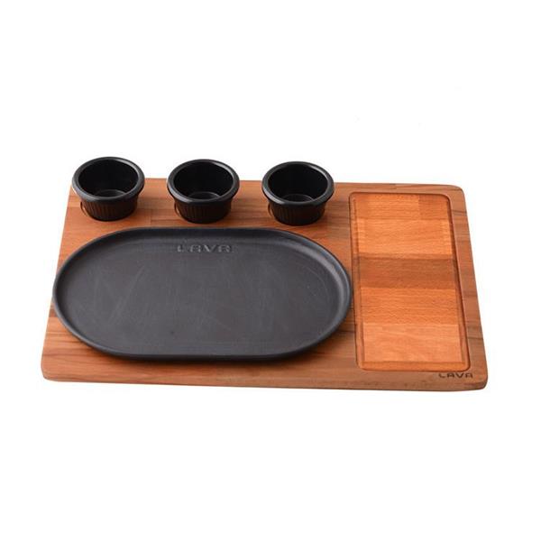 Ahşap Altlıklı Oval Servis Tabağı