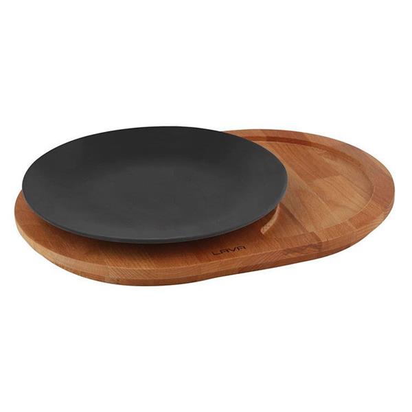 Ahşap Altlıklı Yuvarlak Döküm Demir Tabak