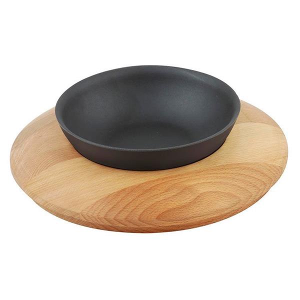 Ahşap Altlıklı Yuvarlak Döküm Demir Kase