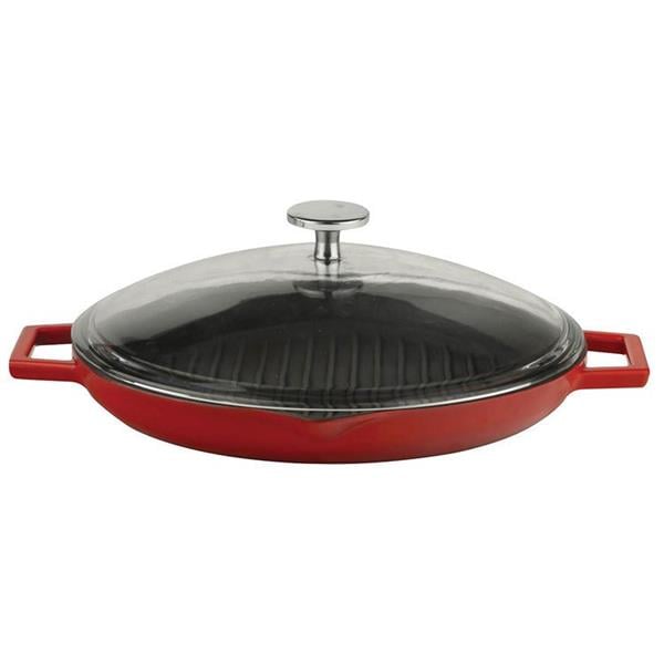 Cam Kapaklı Yuvarlak Izgara Tava