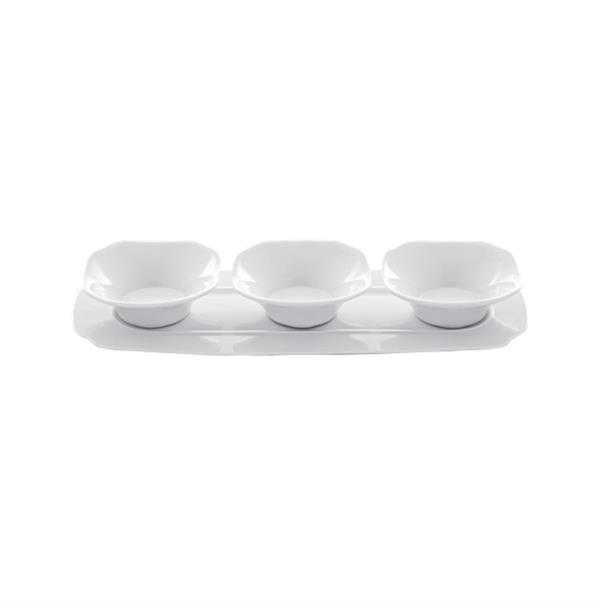 Porselen Meze Tek Lokma Tapas Sos Altlığı 35x13 cm