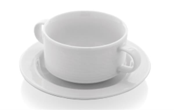 Porselen Roma Konsome Kase ve Tabağı 270 cc