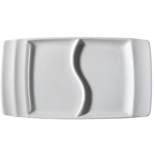 Porselen Safir 2 Bölmeli Kayık Tabak