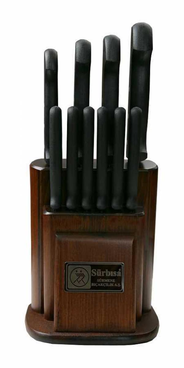 Eskitme Ahşaplı Mutfak Bıçak Seti