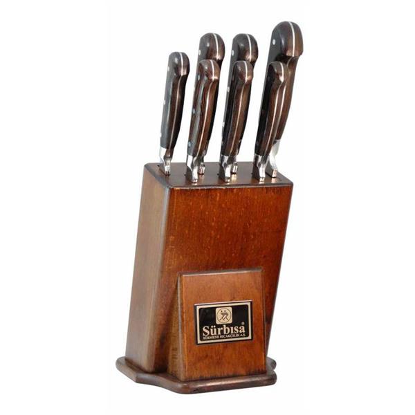 Eskitme Ahşaplı Mutfak Bıçak Seti