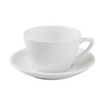 Porselen Bella Beyaz Tabaklı Çay Fincanı