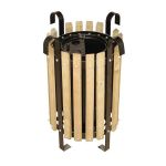 Ahşap Kaplı Bahçe Çöp Kovası