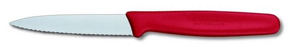Kırmızı Saplı Sivri Testere Ağızlı Soyma Bıçağı 8 cm