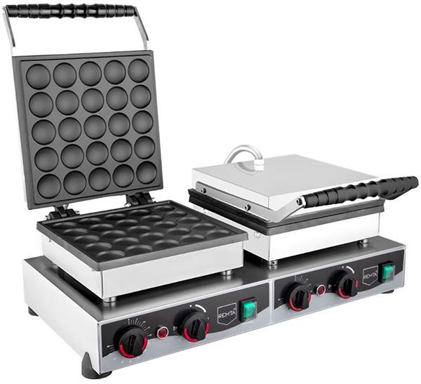 Kapaklı Yuvarlak Çiftli Bubble Pankek Makinesi Elektrikli W23