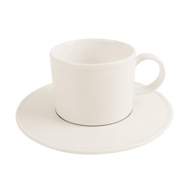 Porselen Line Alumilite Tabaklı Çay Finc