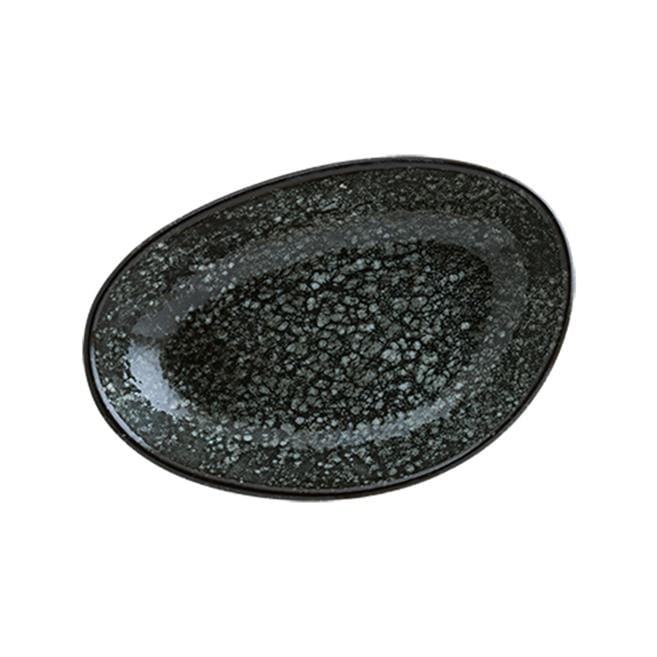 Bonna Cosmos Black Vago Oval Kayık Tabak 15 cm