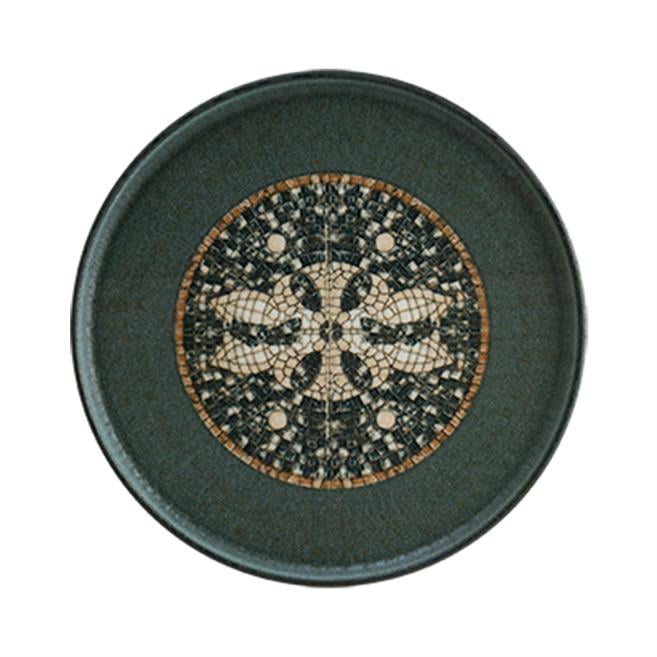 Bonna Mezopotamya Mozaik Antrasit Hygge Düz Tabak 16 cm