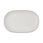 Porser Modest Maroon Oval Kayık Tabak 37 cm