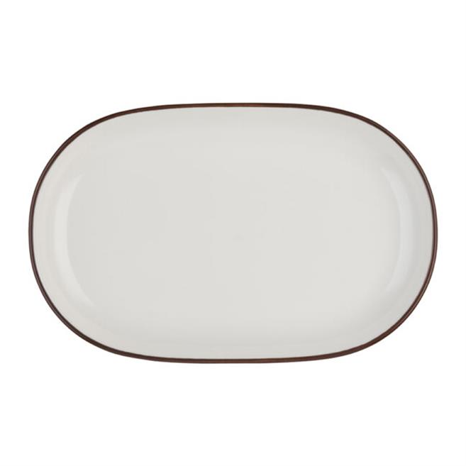 Porser Modest Brown Oval Kayık Tabak 14 cm